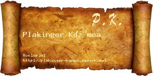 Plakinger Kámea névjegykártya